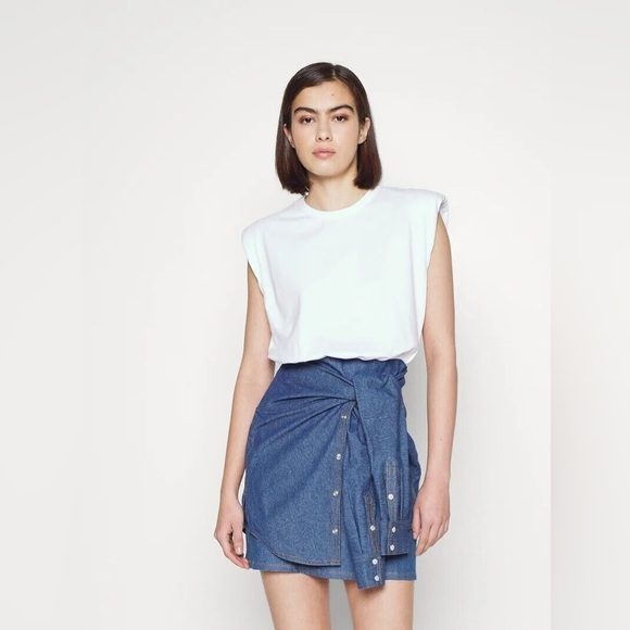 COPY - VERONICA BEARD NWT Clayton Jersey Self-tie Shirt Waist Mini Dress Size M - Picture 2 of 9